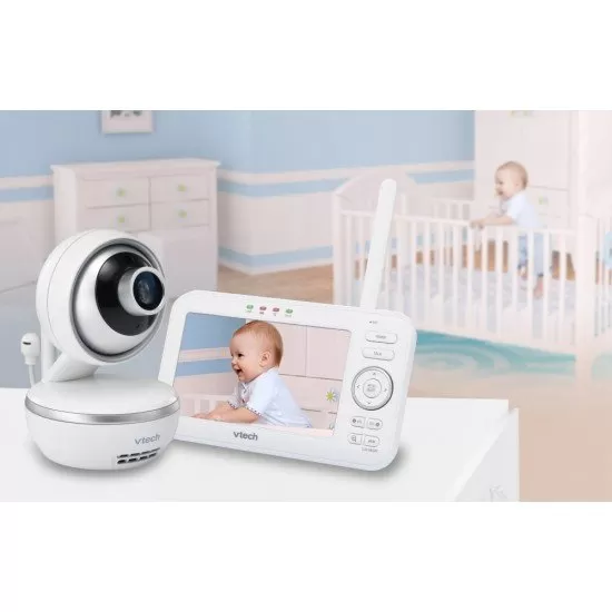 Videointerfon digital bidirectional Vtech 5 inch VM5261 cu melodii si unghi reglabil Videointerfon digital bidirectional Vtech 5 inch VM5261 cu melodii si unghi reglabil