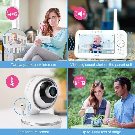 Videointerfon digital bidirectional Vtech 5 inch VM5261 cu melodii si unghi reglabil Videointerfon digital bidirectional Vtech 5 inch VM5261 cu melodii si unghi reglabil