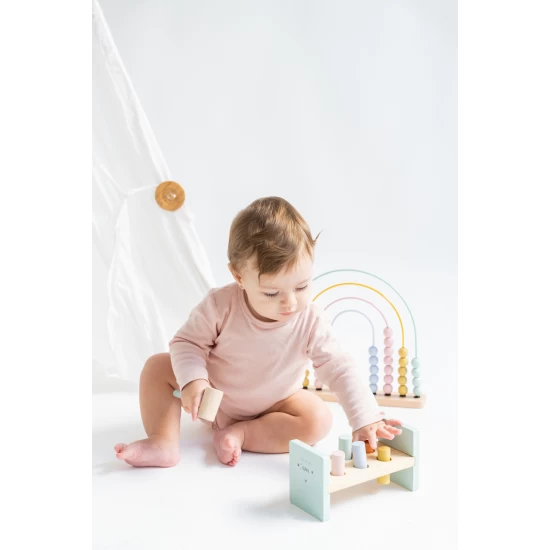 Abac din lemn sub forma de curcubeu Saro Baby Abac din lemn sub forma de curcubeu Saro Baby