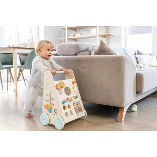 Antemergator Premergator din lemn FSC cu activitati Saro Baby Antemergator Premergator din lemn FSC cu activitati Saro Baby