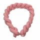Aparatoare laterala pat Bumper impletit cu inchidere velcro, Bumbac Tricot Roz, 180x21 cm