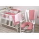 Aparatoare laterala pat Bumper impletit cu inchidere velcro, Bumbac Tricot Roz, 180x21 cm