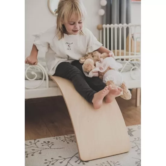 Balance board - Placa de echilibru din lemn natur pentru copii, MeowBaby  
