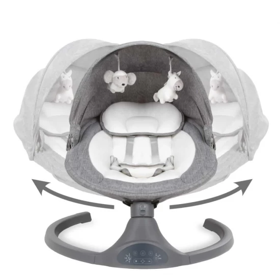 Balansoar leagan electric 2 in 1, Bluetooth, plasa insecte, Kidwell Luxi Dark Melange