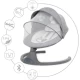 Balansoar leagan electric 2 in 1, Bluetooth, plasa insecte, Kidwell Luxi Dark Melange