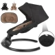 Balansoar leagan electric 2 in 1 pentru bebelusi, Bluetooth, Kidwell Reve, Negru Auriu