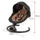 Balansoar leagan electric 2 in 1 pentru bebelusi, Bluetooth, Kidwell Reve, Negru Auriu
