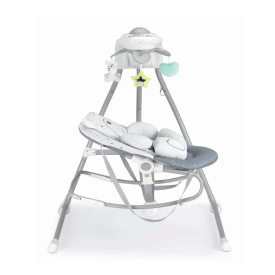 Balansoar si scaun 2 in 1 CAM cu melodii si sunete, 4 viteze pentru leganare bebe, proiector de lumina, Orso Grigio