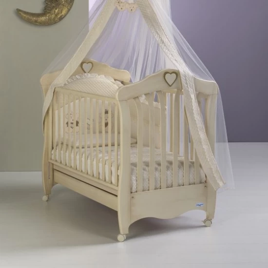 Baldachin patut lemn cu suport de prindere inclus Real Bears Ivory 620x180 cm