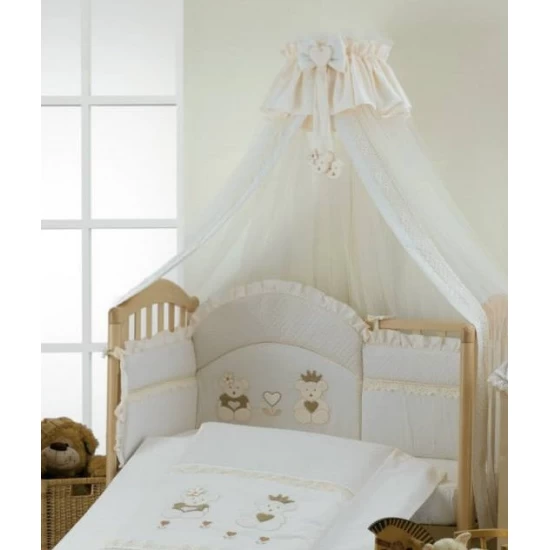Baldachin patut lemn cu suport de prindere inclus Real Bears Ivory 620x180 cm