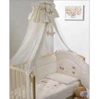 Baldachin patut lemn cu suport de prindere inclus Real Bears Ivory 620x180 cm