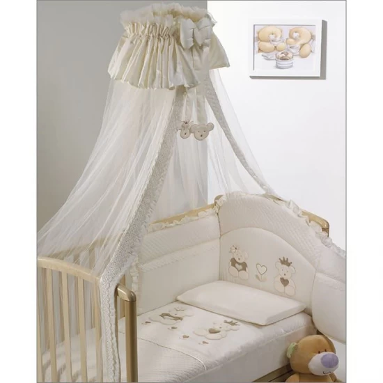 Baldachin patut lemn cu suport de prindere inclus Real Bears Ivory 620x180 cm