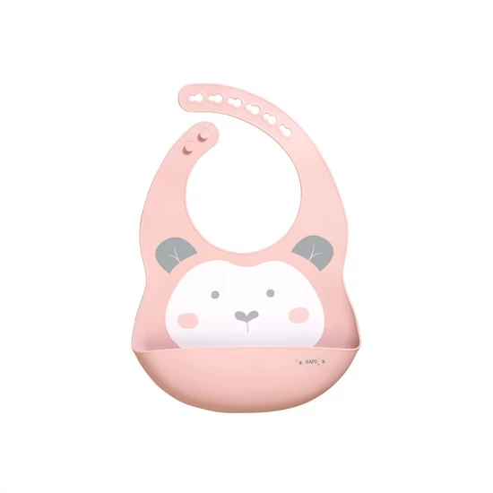 Baveta din silicon cu buzunar, ajustabila, Sweet Fun, pink