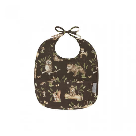 Bavetica Impermeabila cu buzunar, reglabila, Happy Bear Dark