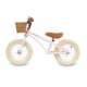 Bicicleta de echilibru fara pedale pentru copii, reglabila, roti de 12 inch, sonerie si cos, 3 ani+, Retro Classy Pink, Kidwell