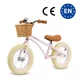 Bicicleta de echilibru fara pedale pentru copii, reglabila, roti de 12 inch, sonerie si cos, 3 ani+, Retro Classy Pink, Kidwell