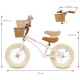 Bicicleta de echilibru fara pedale pentru copii, reglabila, roti de 12 inch, sonerie si cos, 3 ani+, Retro Classy Pink, Kidwell