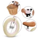 Bicicleta de echilibru fara pedale pentru copii, reglabila, roti de 12 inch, sonerie si cos, 3 ani+, Retro Classy Pink, Kidwell