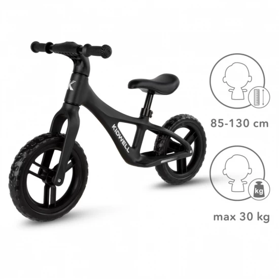 Bicicleta de echilibru fara pedale pentru copii, reglabila si roti Eva, ultra-usoara, Jogo Black Bicicleta de echilibru fara pedale pentru copii, reglabila si roti Eva, ultra-usoara, Jogo Black