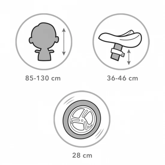 Bicicleta de echilibru fara pedale pentru copii, reglabila si roti Eva, ultra-usoara, Jogo Black Bicicleta de echilibru fara pedale pentru copii, reglabila si roti Eva, ultra-usoara, Jogo Black