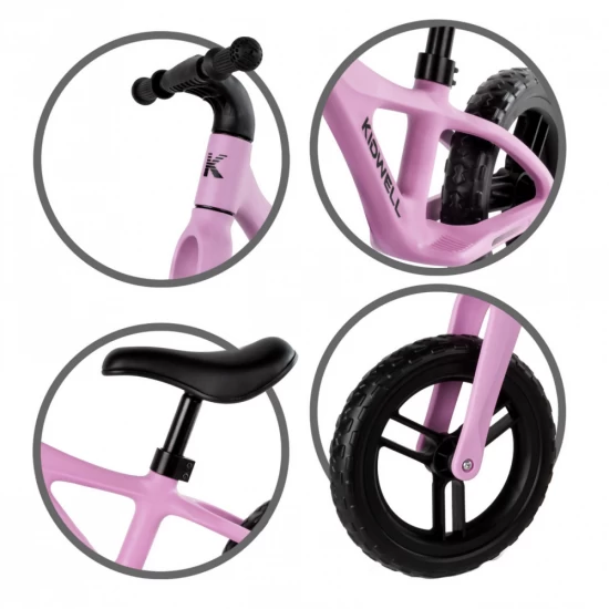 Bicicleta de echilibru fara pedale pentru copii, reglabila si roti Eva, ultra-usoara, Jogo Pink Bicicleta de echilibru fara pedale pentru copii, reglabila si roti Eva, ultra-usoara, Jogo Pink