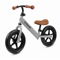 Bicicleta de echilibru fara pedale pentru copii, reglabila, roti late, Kidwell Rebel Gray