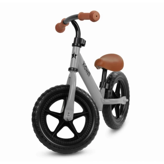 Bicicleta de echilibru fara pedale pentru copii, reglabila, roti late, Kidwell Rebel Gray