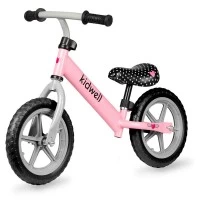 Bicicleta de echilibru fara pedale pentru copii, reglabila, roti late, KIdwell Rebel Pink