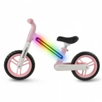 Bicicleta de echilibru fara pedale pentru copii, sa reglabila, cu lumini LED, roti Eva, 2 ani+, Suno Pink, Kidwell