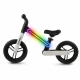 Bicicleta de echilibru fara pedale pentru copii, sa reglabila, cu lumini LED, roti Eva, 2 ani+, Suno Black White, Kidwell