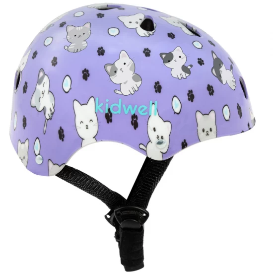 Casca de protectie pentru copii, sistem de reglare, marimea M, 52-56 cm, 3 ani+, Kidwell Orix Plus Kitty