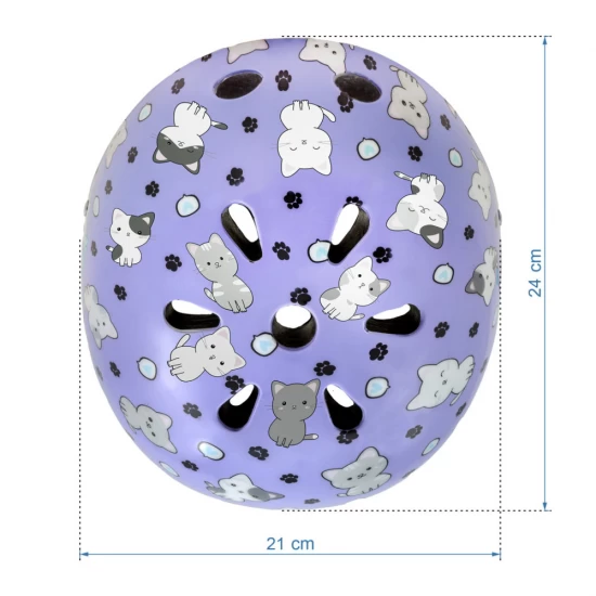 Casca de protectie pentru copii, sistem de reglare, marimea M, 52-56 cm, 3 ani+, Kidwell Orix Plus Kitty