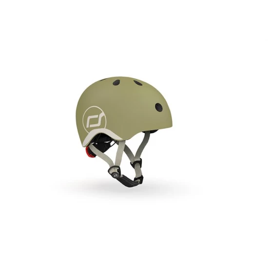 Casca de protectie pentru copii, sistem de reglare magnetic cu led, XXS-S, 45-51 cm, 1 an+, Olive, Scoot  Ride