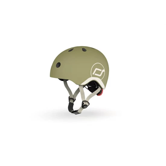 Casca de protectie pentru copii, sistem de reglare magnetic cu led, XXS-S, 45-51 cm, 1 an+, Olive, Scoot  Ride