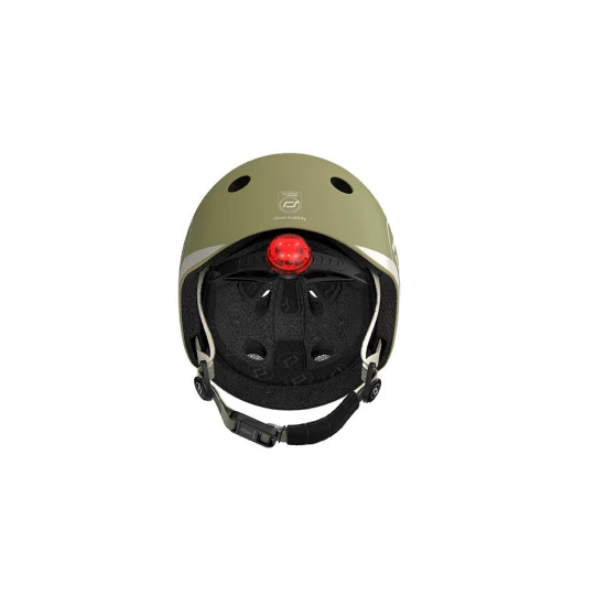 Casca de protectie pentru copii, sistem de reglare magnetic cu led, XXS-S, 45-51 cm, 1 an+, Olive, Scoot  Ride