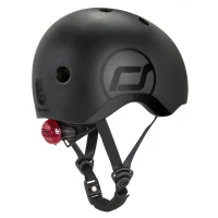 Casca de protectie pentru copii, sistem de reglare magnetic cu led, XXS-S, 45-51 cm, 1 an+, Black, Scoot and Ride