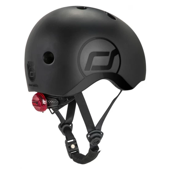 Casca de protectie pentru copii, sistem de reglare magnetic cu led, XXS-S, 45-51 cm, 1 an+, Black, Scoot and Ride