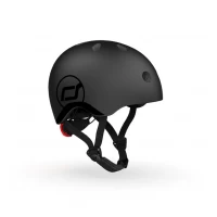 Casca de protectie pentru copii, sistem de reglare magnetic cu led, XXS-S, 45-51 cm, 1 an+, Black, Scoot and Ride