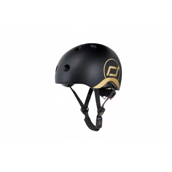 Casca de protectie pentru copii, sistem de reglare magnetic cu led, XXS-S, 45-51 cm Scoot & Ride Black Gold Casca de protectie pentru copii, sistem de reglare magnetic cu led, XXS-S, 45-51 cm Scoot & Ride Black Gold