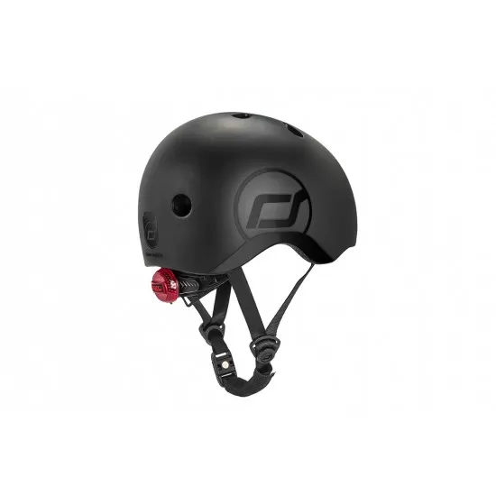 Casca de protectie pentru copii, sistem de reglare magnetic cu led S-M 51-55 cm  Scoot & Ride Black Gold