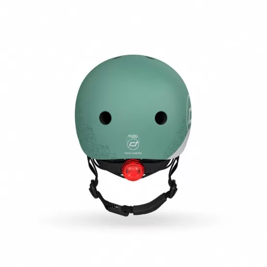 Casca de protectie pentru copii, sistem de reglare magnetic cu led, XXS-S, 45-51 cm Scoot & Ride Forest Reflectorizant