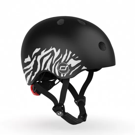 Casca de protectie pentru copii, sistem de reglare magnetic cu led, XXS-S, 45-51 cm, 1 an+, Zebra, Scoot Ride Casca de protectie pentru copii, sistem de reglare magnetic cu led, XXS-S, 45-51 cm, 1 an+, Zebra, Scoot Ride