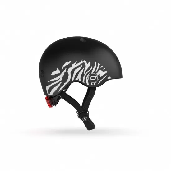 Casca de protectie pentru copii, sistem de reglare magnetic cu led, XXS-S, 45-51 cm, 1 an+, Zebra, Scoot Ride Casca de protectie pentru copii, sistem de reglare magnetic cu led, XXS-S, 45-51 cm, 1 an+, Zebra, Scoot Ride