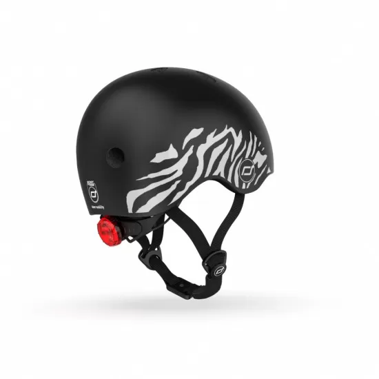 Casca de protectie pentru copii, sistem de reglare magnetic cu led, XXS-S, 45-51 cm, 1 an+, Zebra, Scoot Ride Casca de protectie pentru copii, sistem de reglare magnetic cu led, XXS-S, 45-51 cm, 1 an+, Zebra, Scoot Ride