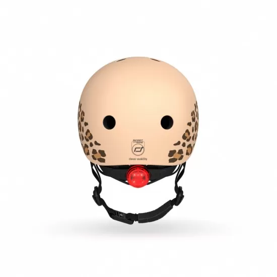 Casca de protectie pentru copii, sistem de reglare magnetic cu led, XXS-S, 45-51 cm, 1 an+, Leopard, Scoot  Ride
