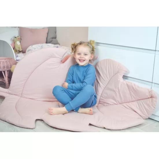 Covoras de joaca termic Frunza Pure Rose 150x105x5cm bumbac 100% si umplutura antialergica BabySoft Covoras de joaca termic Frunza Pure Rose 150x105x5cm bumbac 100% si umplutura antialergica BabySoft