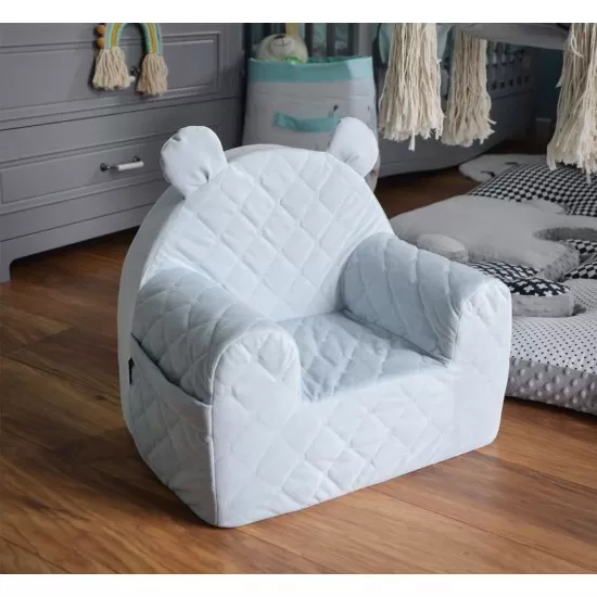 Fotoliu pentru copii cu spatar catifea Velvet Ursulet Teddy Mint Fotoliu pentru copii cu spatar catifea Velvet Ursulet Teddy Mint