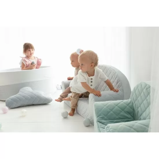 Fotoliu pentru copii cu spatar catifea Velvet Ursulet Teddy Mint Fotoliu pentru copii cu spatar catifea Velvet Ursulet Teddy Mint