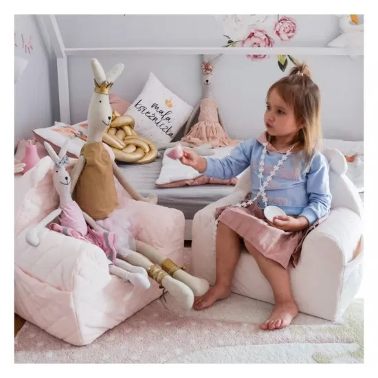 Fotoliu pentru copii cu spatar catifea Velvet Ursulet Teddy Ecru Fotoliu pentru copii cu spatar catifea Velvet Ursulet Teddy Ecru