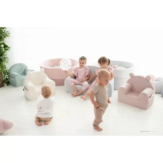 Fotoliu pentru copii cu spatar catifea Velvet Ursulet Teddy Ecru Fotoliu pentru copii cu spatar catifea Velvet Ursulet Teddy Ecru